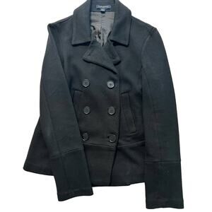 Banana Republic Black Double Breasted Cotton Jacket Blazer size XS Notch Lapel
